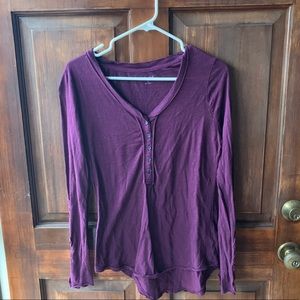 Purple top with detailed sleeves